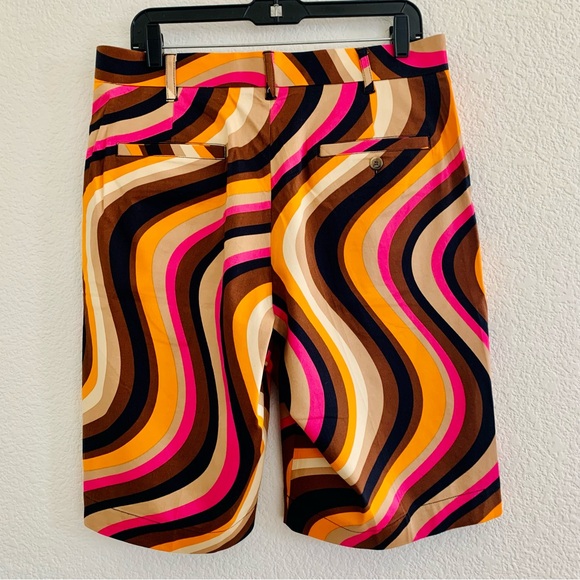 Loud Mouth Golf Shorts NWOT Size 34 Colorful Retro Wave Pattern - Picture 2 of 5